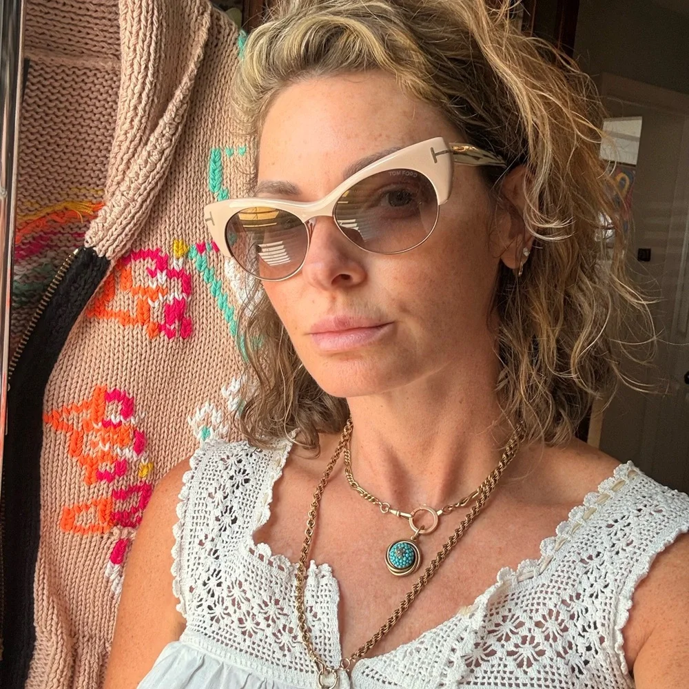 Tom Ford Pink Cat-Eye Sunglasses with Brown Lenses